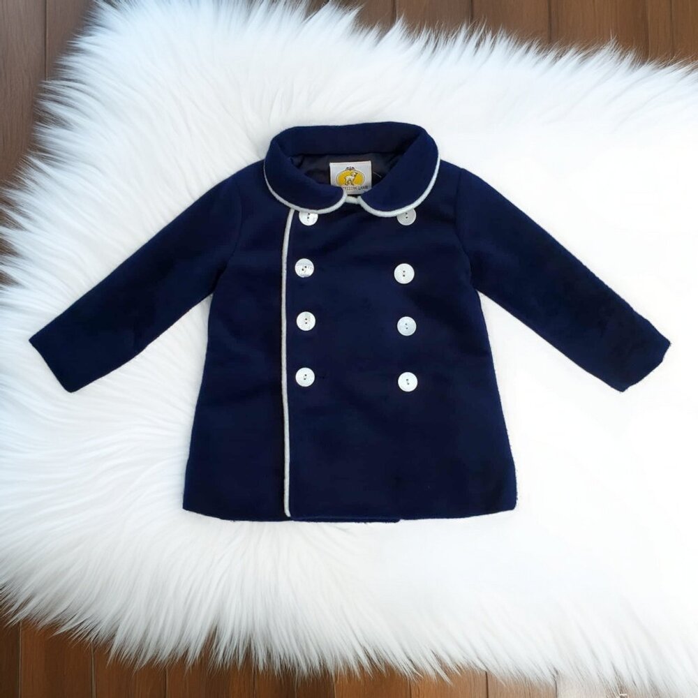 NWOT The Yellow Lamb Blue Dress Coat Size 12m